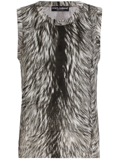 Fur-Print Tank Top
