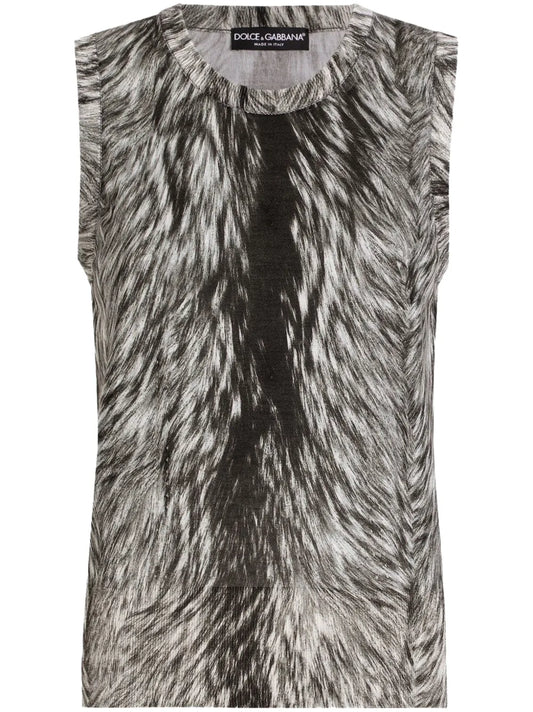 Fur-Print Tank Top