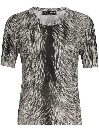 Fur-Print Top