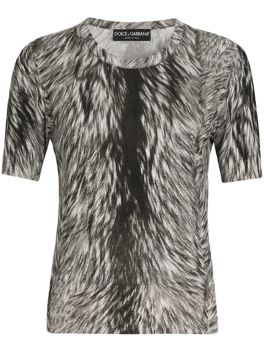 Fur-Print Top