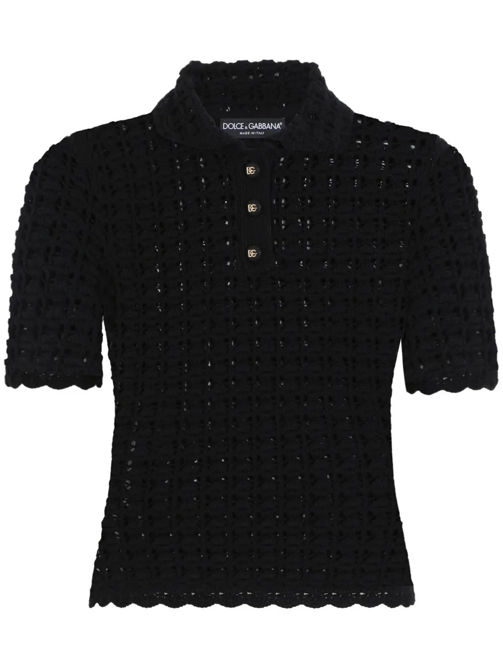 Open-Knit Polo Shirt