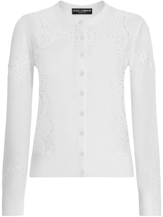 Lace-Detailing Cardigan