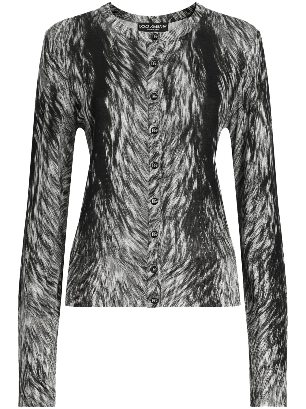 Fur-Print Cardigan