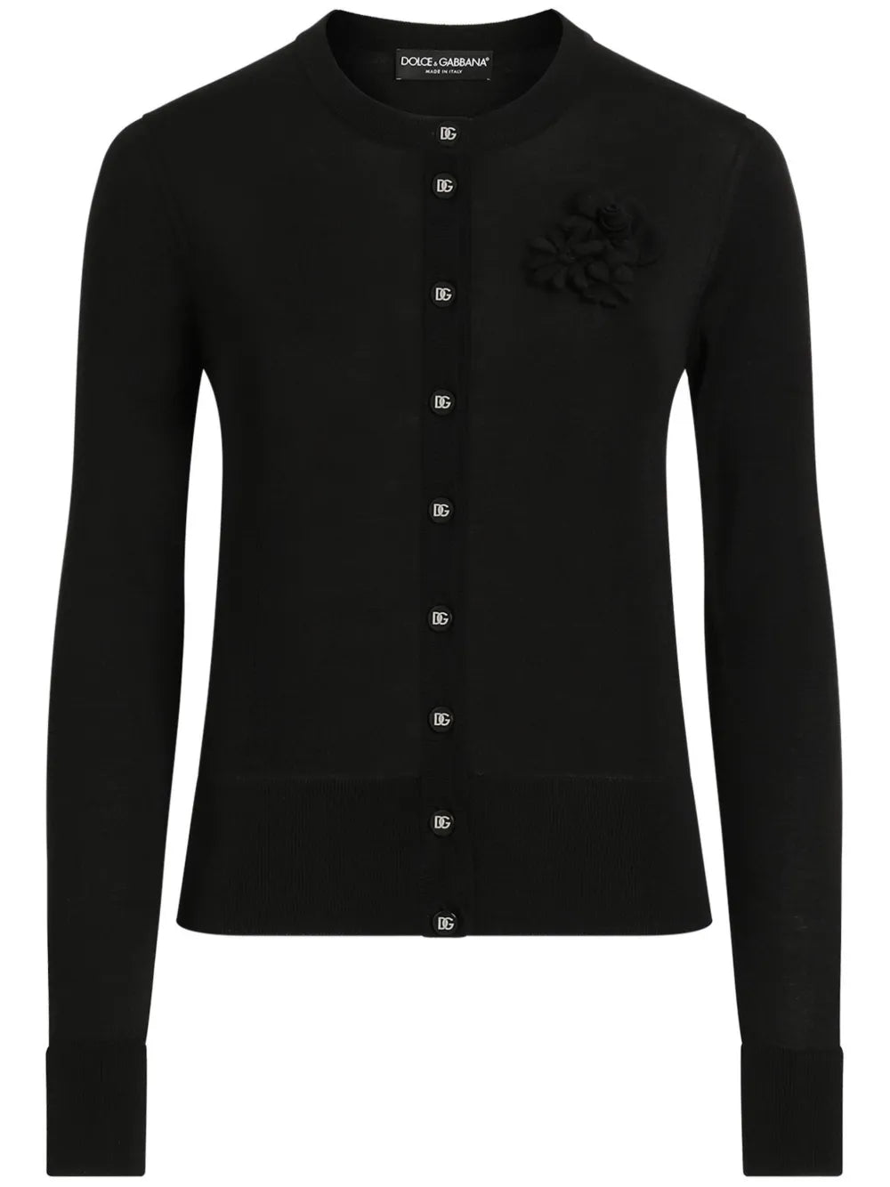 Floral-Appliqué Cardigan