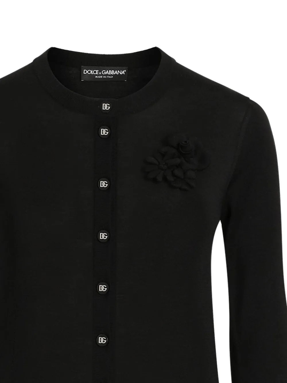 Floral-Appliqué Cardigan