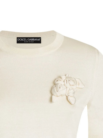 Floral-Appliqué T-Shirt