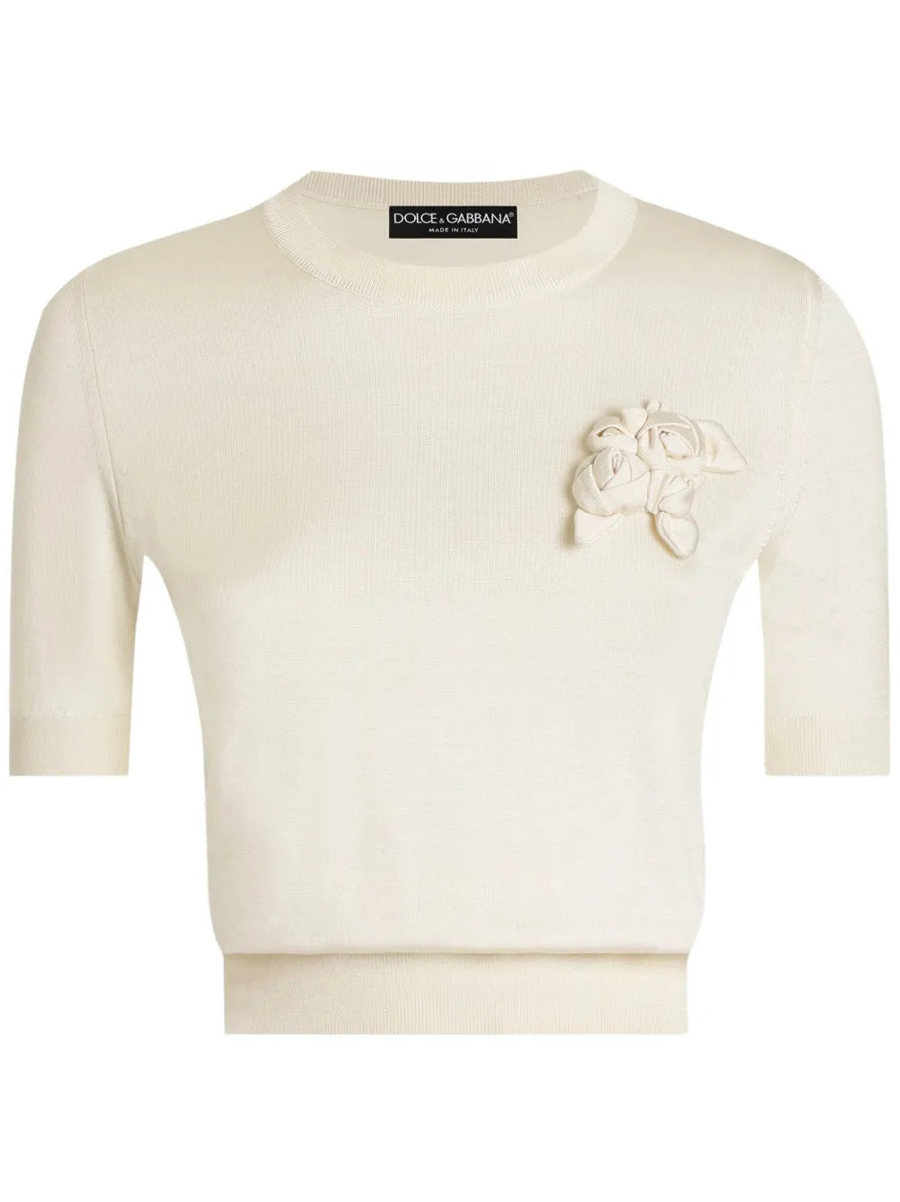 Floral-Appliqué T-Shirt