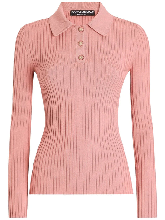 Ribbed Polo Top