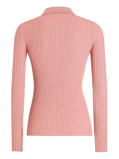 Ribbed Polo Top