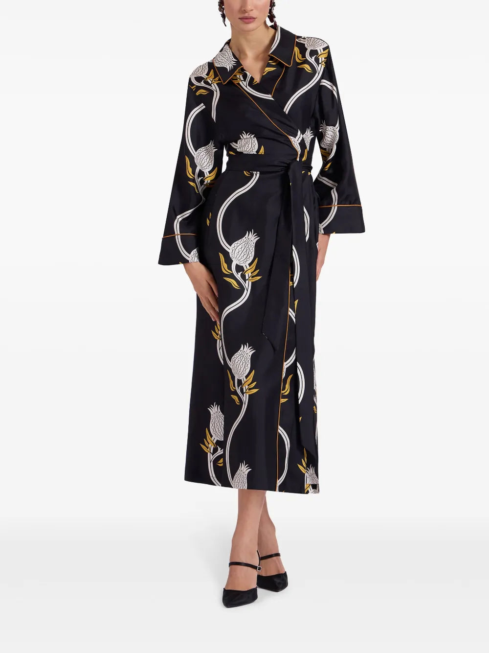 Graphic-Print Midi Dress