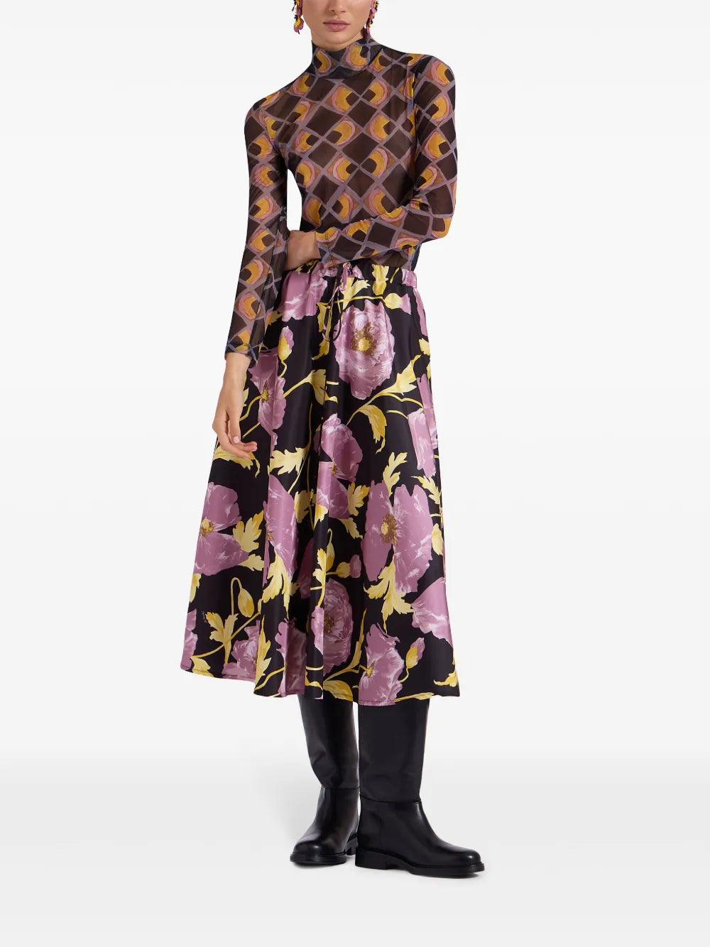 Printed Midi Skirt