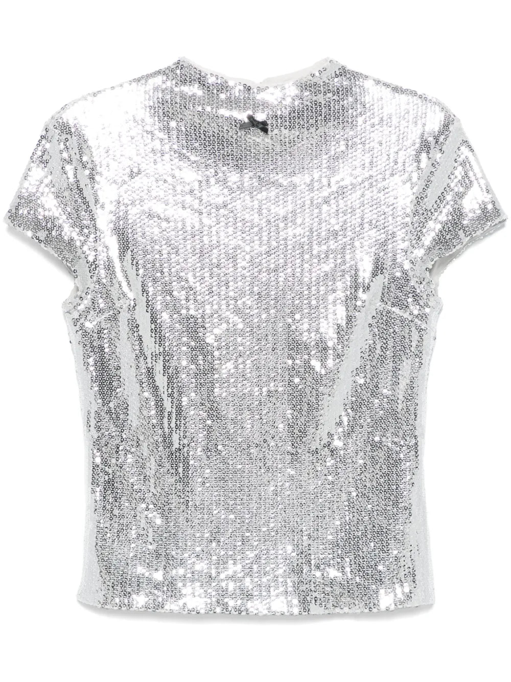 Sequinned Cap-Sleeve Top