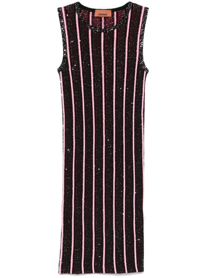 Sequined Ribbed Mini Dress