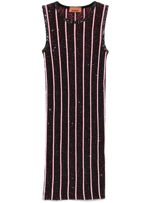 Sequined Ribbed Mini Dress