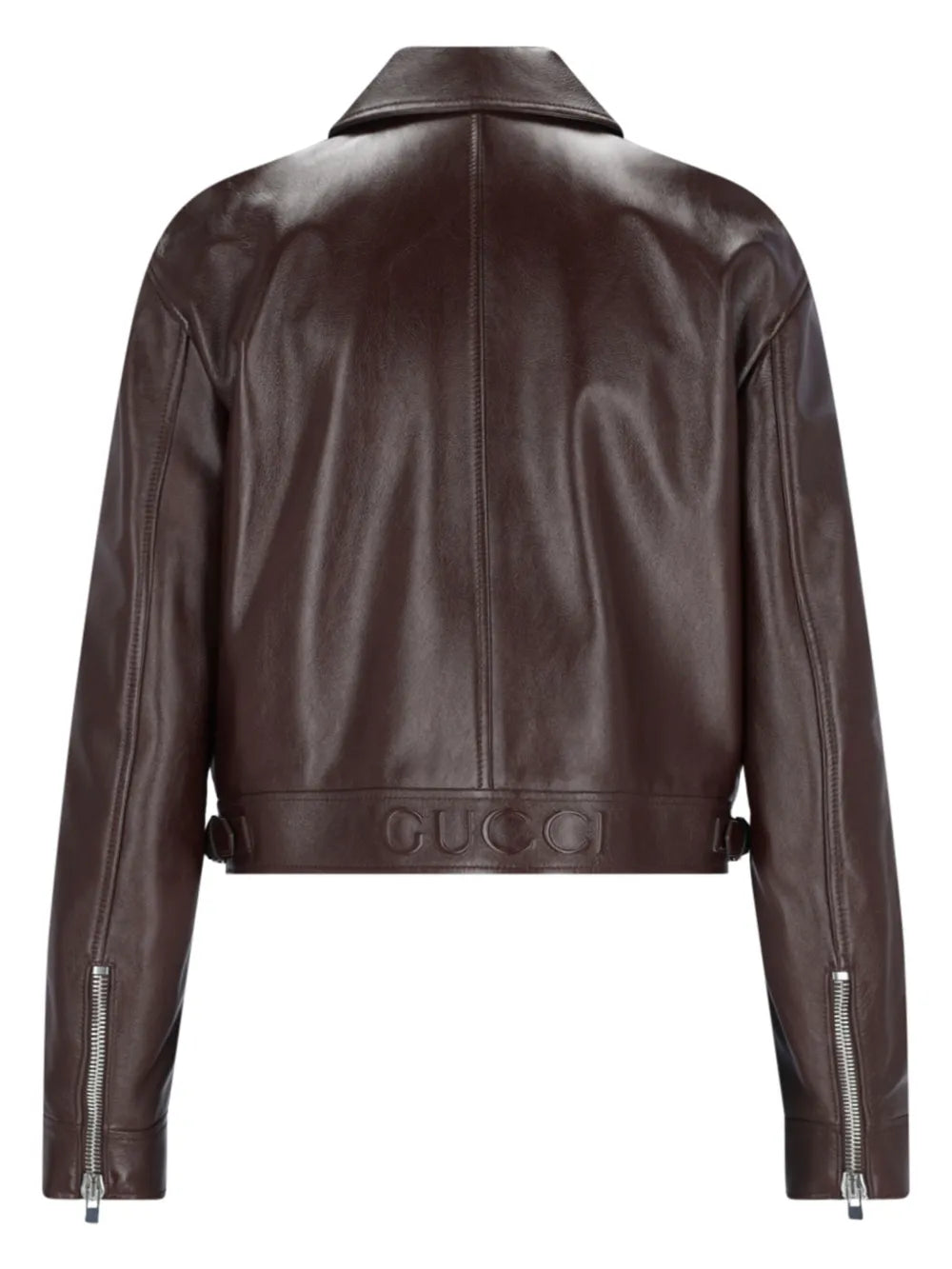 Zipped Leather Biker Jacket