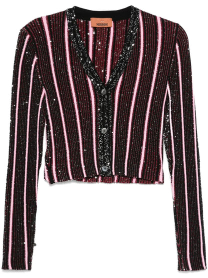 Sequined Ribbed Cardigan