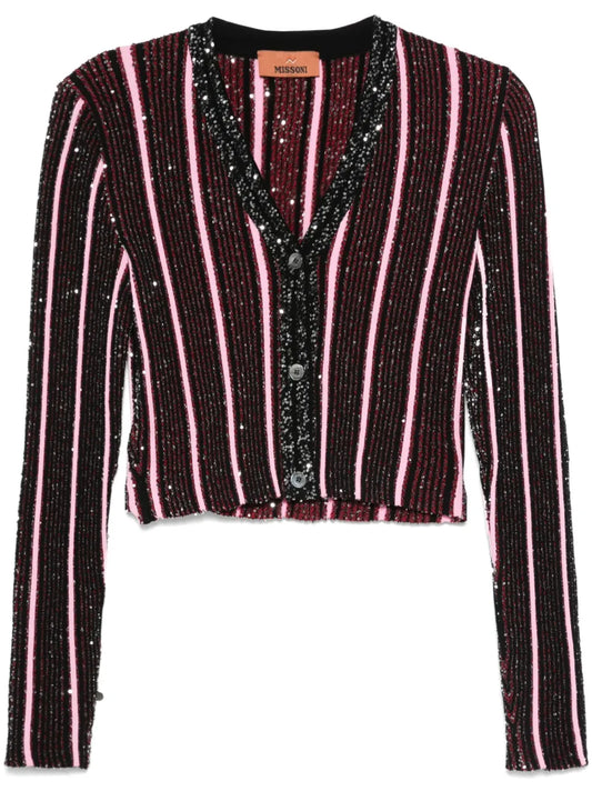 Sequined Ribbed Cardigan
