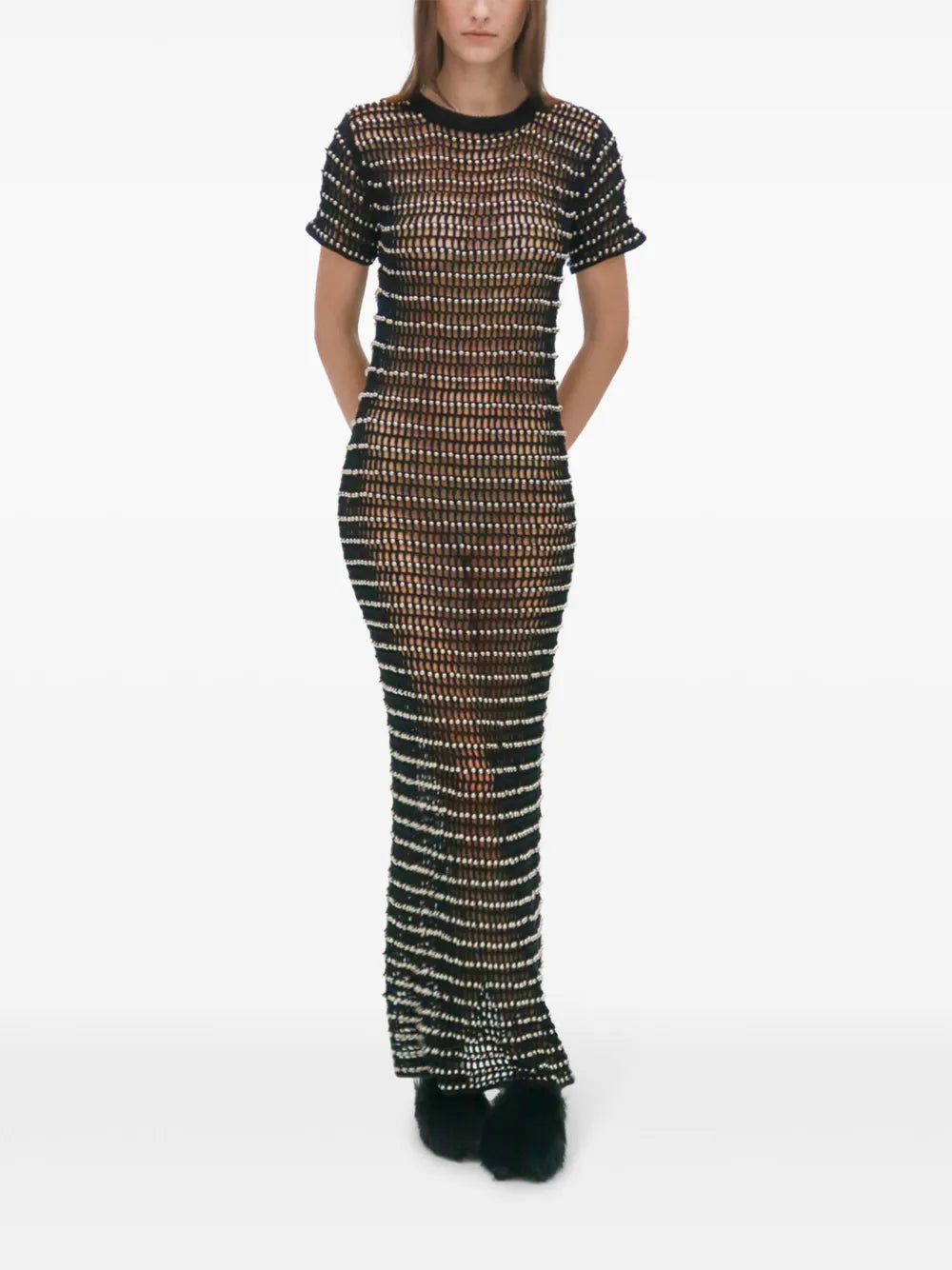 Beaded Crochet Maxi Dress
