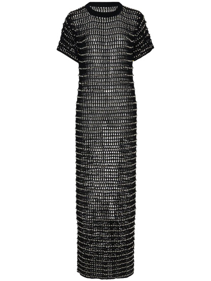 Beaded Crochet Maxi Dress