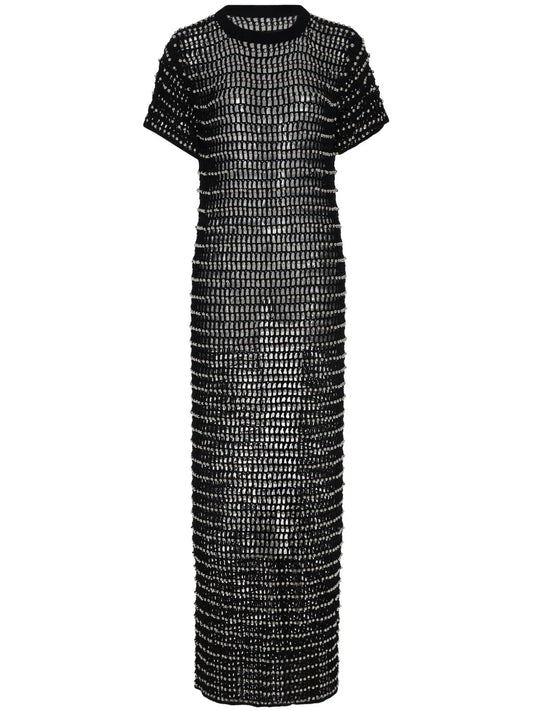 Beaded Crochet Maxi Dress
