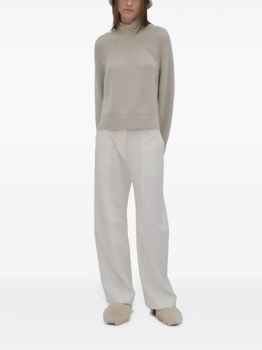 Panelled Ribbed Jumper