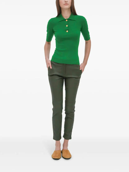 Ribbed Polo Top