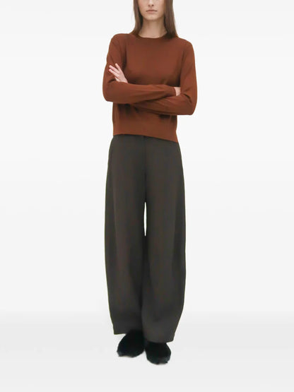 Straight-Leg Twill Trousers