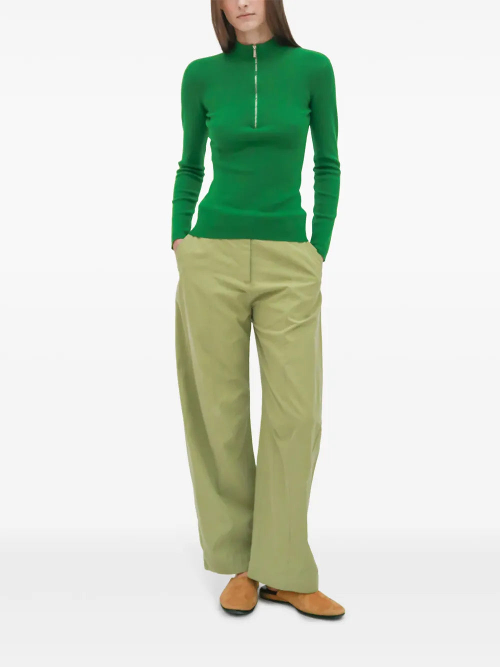 Ribbed Zip-Up Sweater