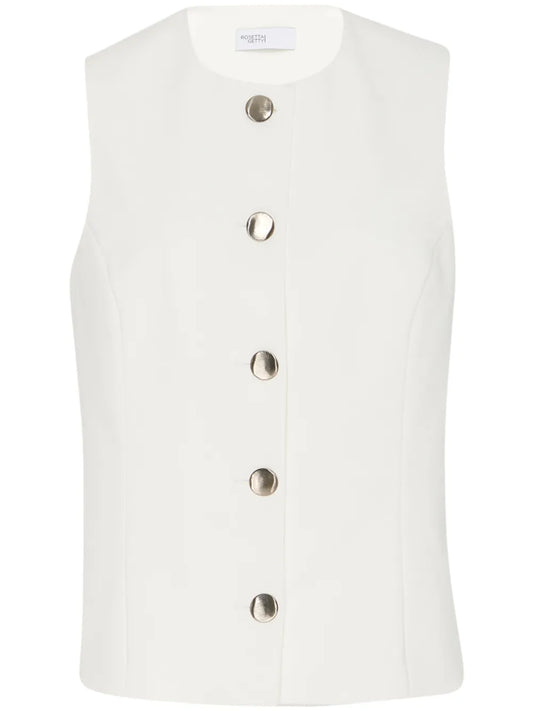 Cady-Texture Buttoned Vest