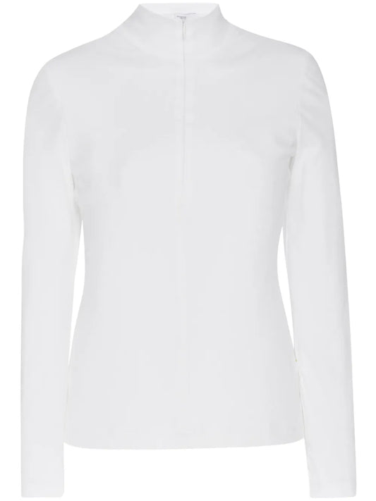 Zip-Up High-Neck Cardigan