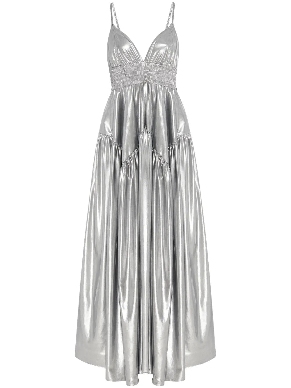 Gathered Peplum Maxi Dress
