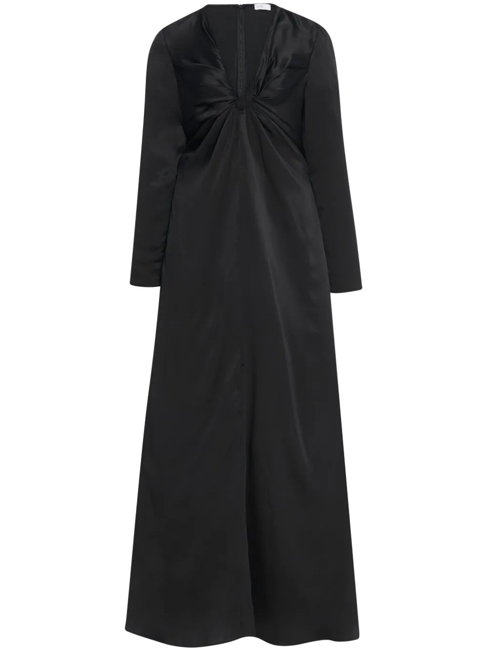 Twist-Detail Long-Sleeve Maxi Dress