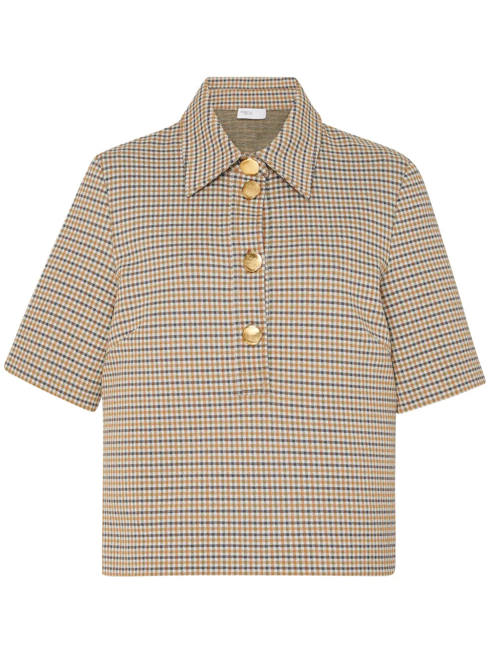 Check-Pattern Polo Top