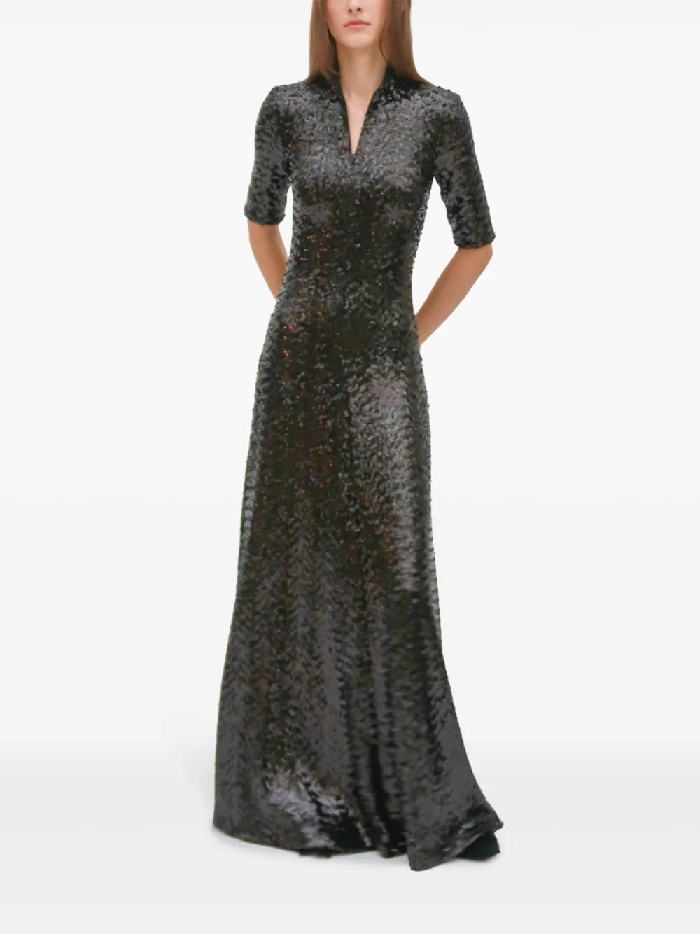Zip-Up Turtleneck Gown