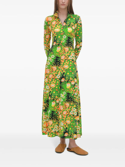 Zip-Up Turtleneck Maxi Dress