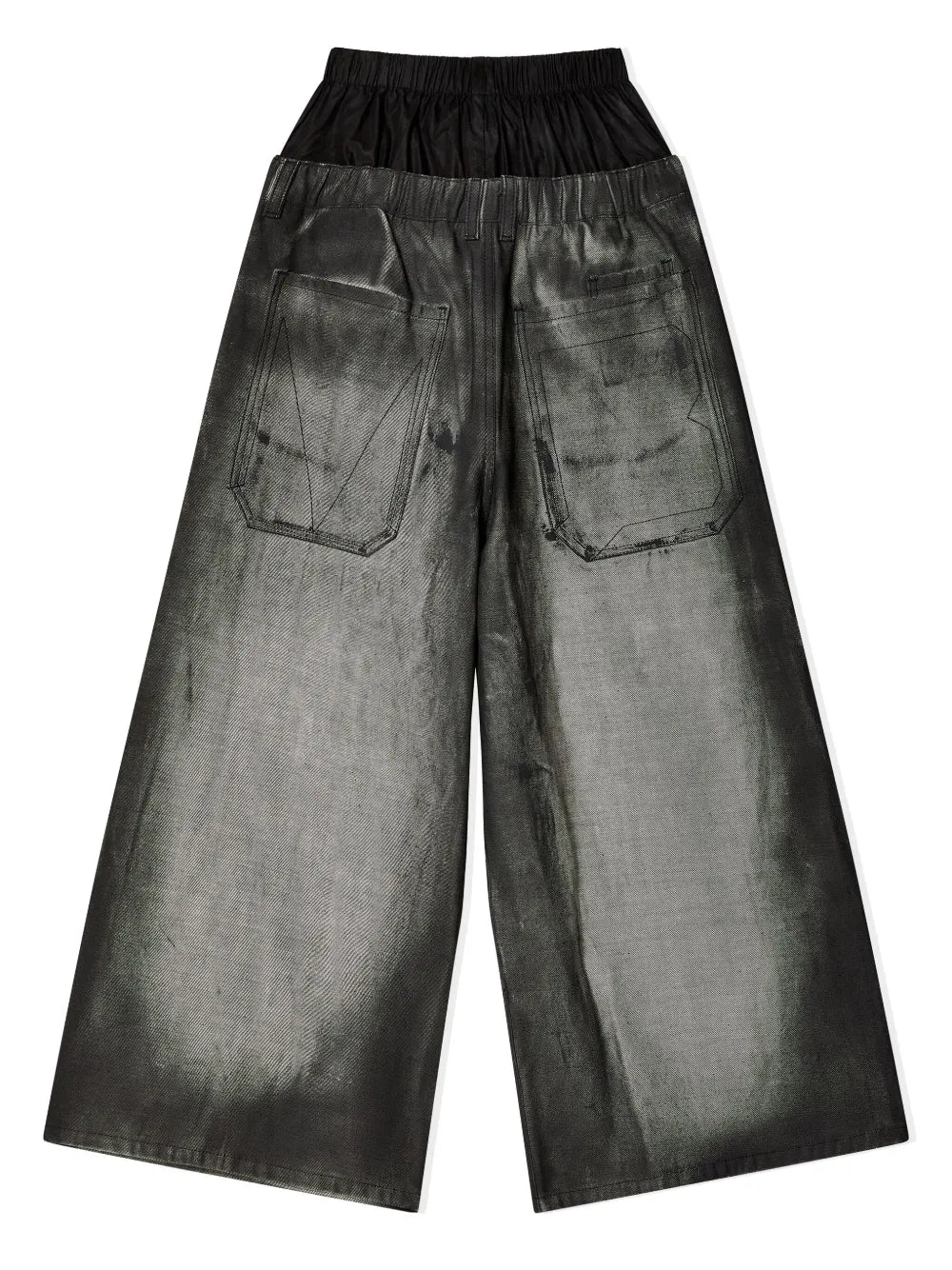 Distressed-Finish Wide-Leg Jeans