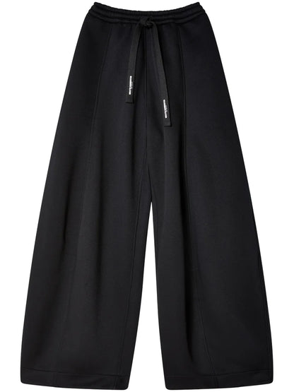 Drawstring-Fastening Wide-Leg Trousers