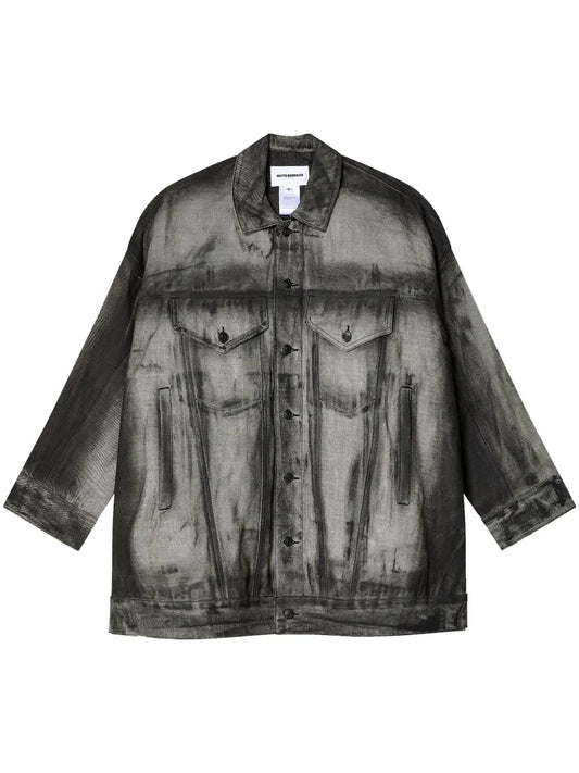 Distressed-Finish Denim Jacket