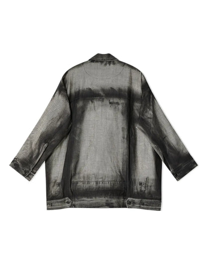 Distressed-Finish Denim Jacket