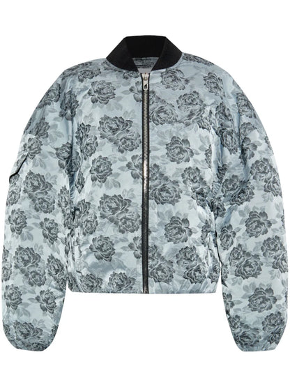 Floral-Pattern Bomber Jacket