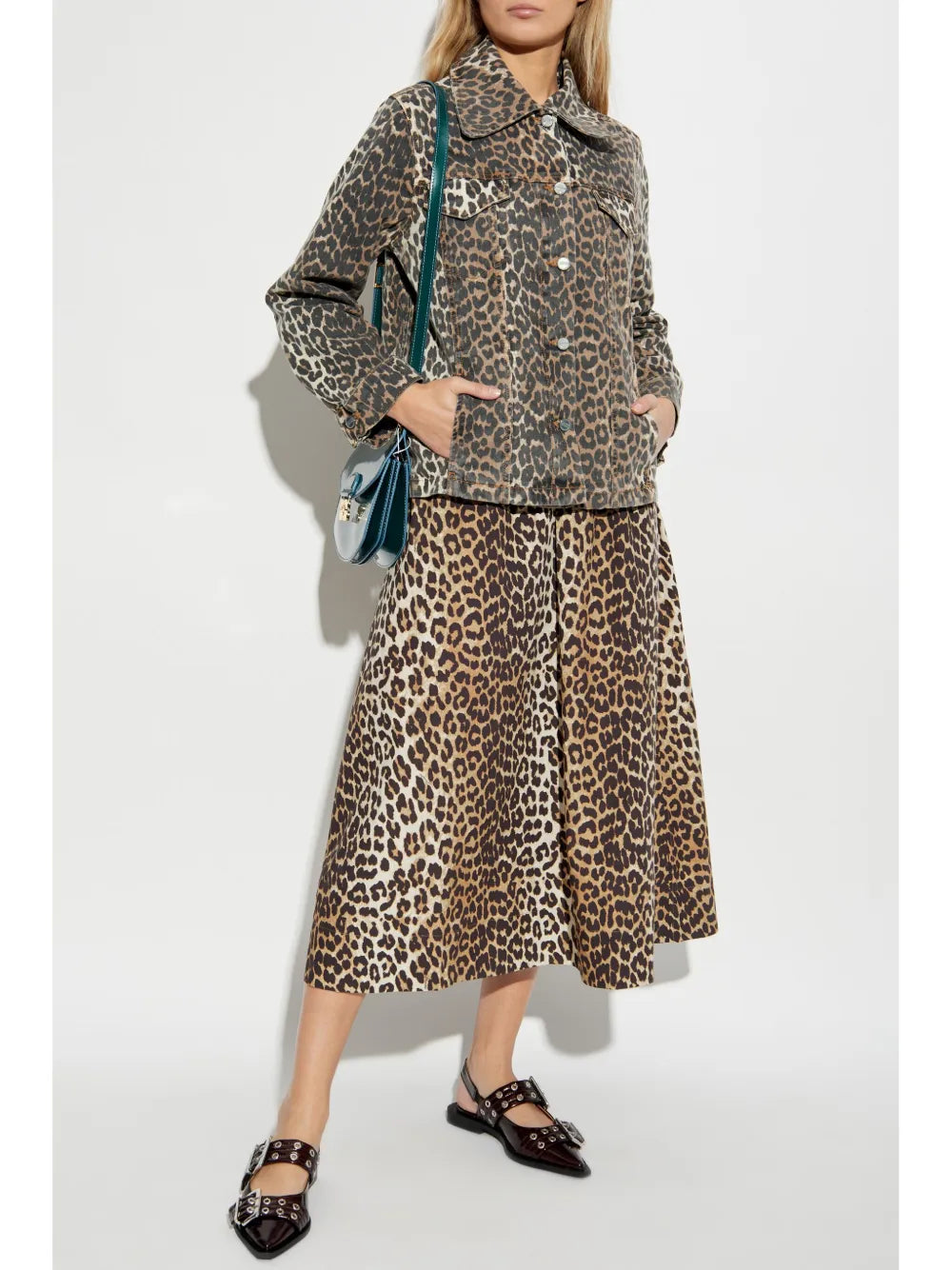 Leopard-Print Midi Skirt