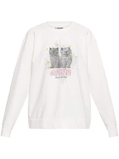 Cats-Print Sweatshirt