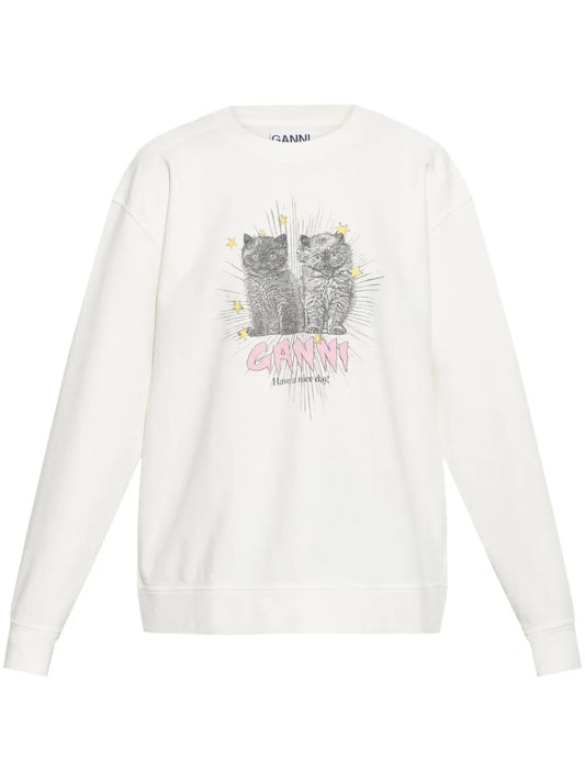 Cats-Print Sweatshirt