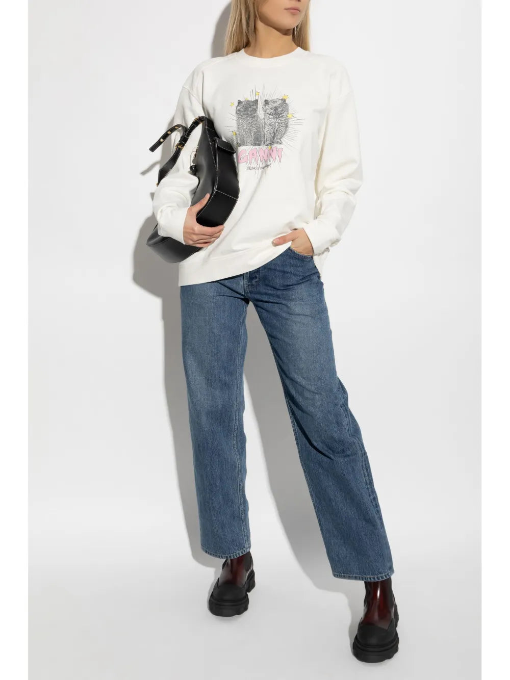 Cats-Print Sweatshirt