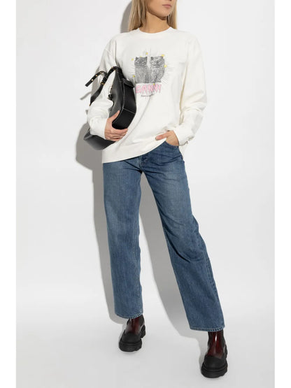 Cats-Print Sweatshirt