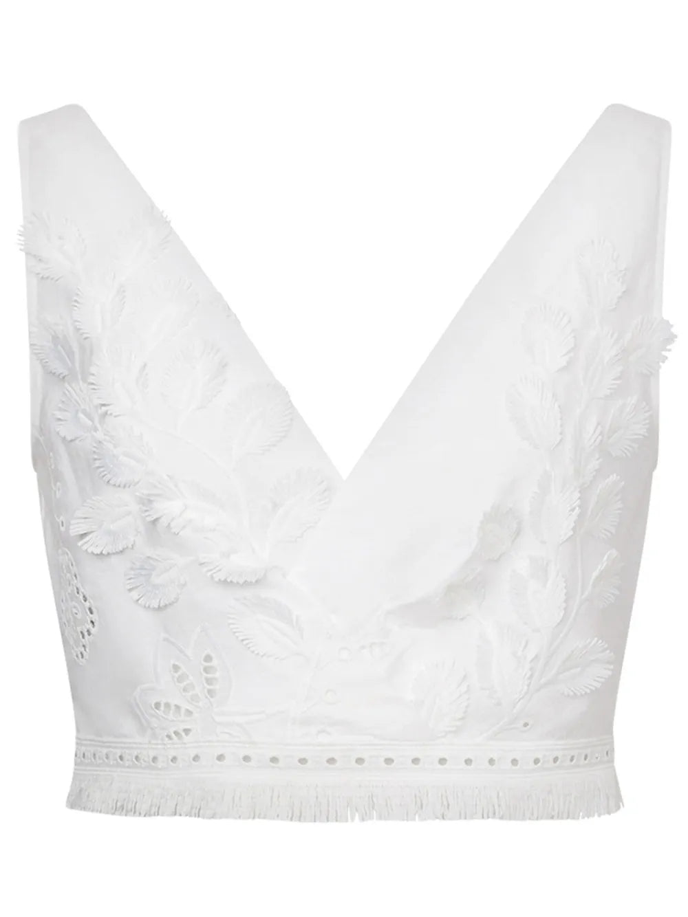 Floral-Embroidered Tank Top