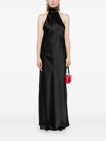 Draped-Detail Maxi Dress
