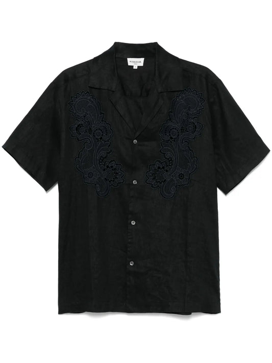 Guipure Lace-Panel Shirt