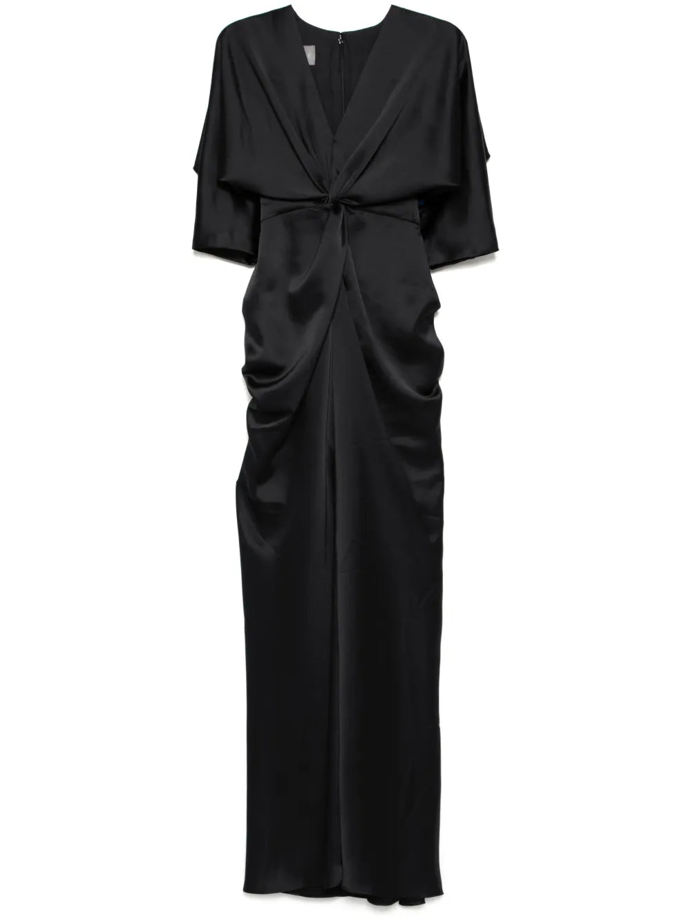 Fluid Draped-Sleeve Dress