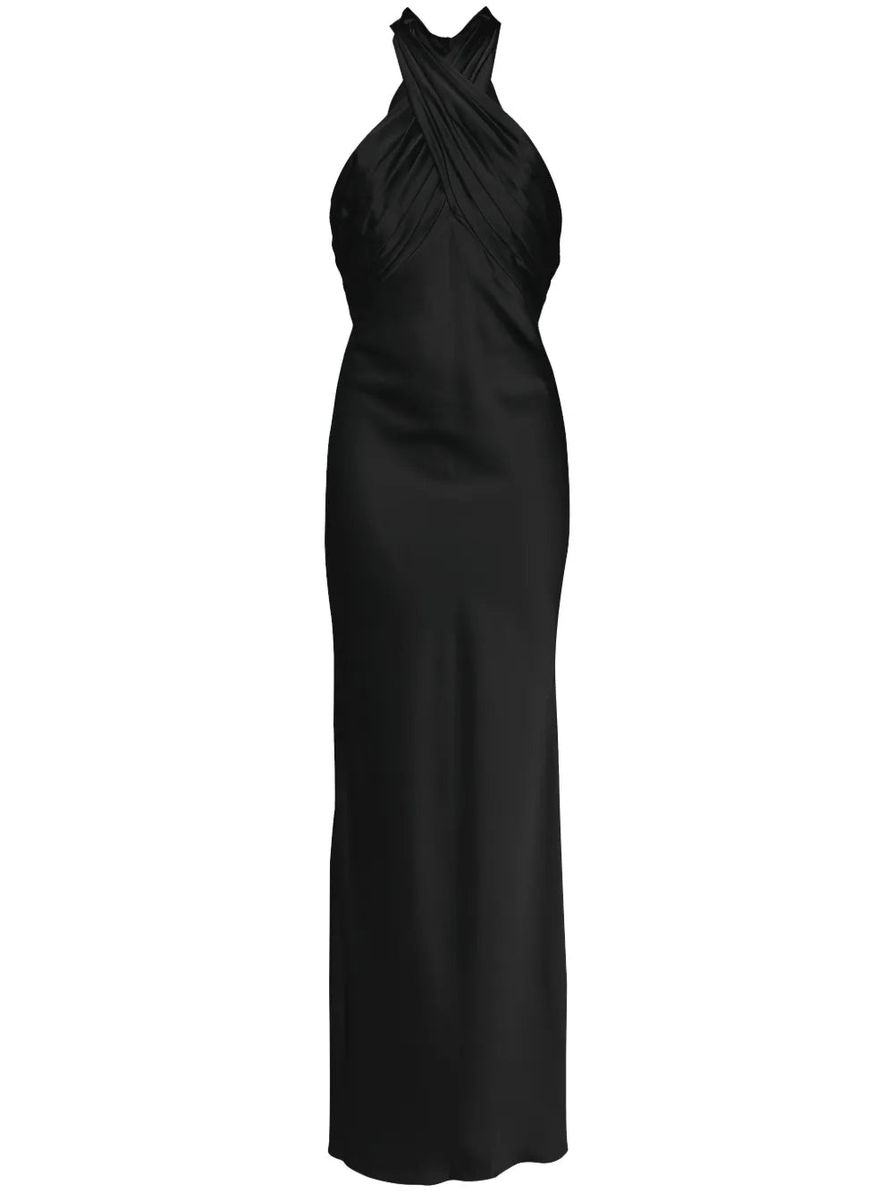 Fluid Ruched Halter Dress